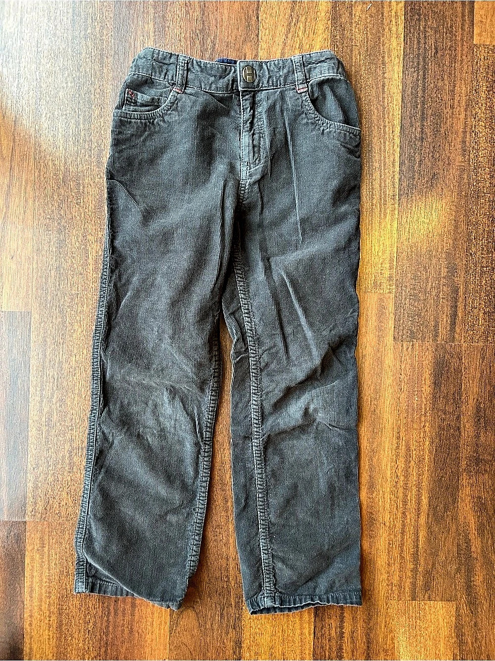 Hanna Andersson Boys Corduroy Pants Size 7/8 Gray